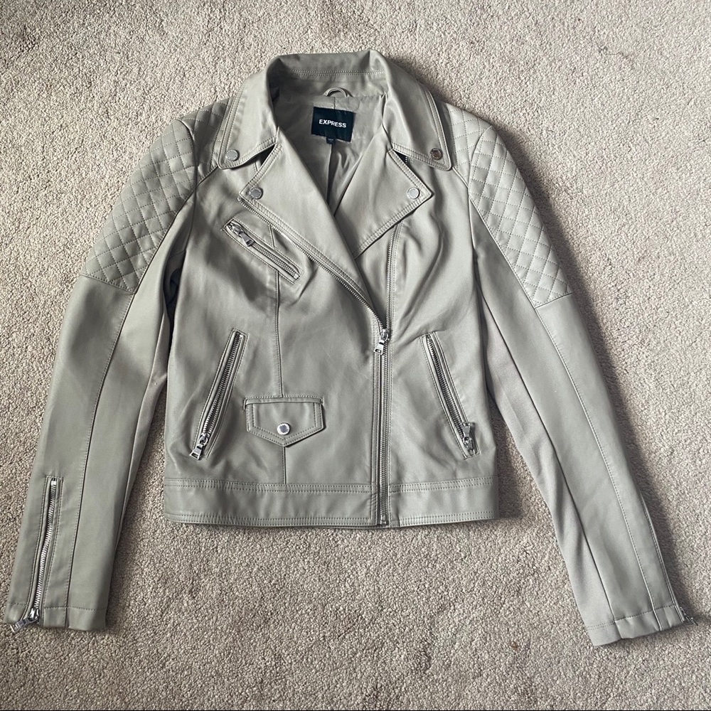 Express Quilted Faux Leather Jacket